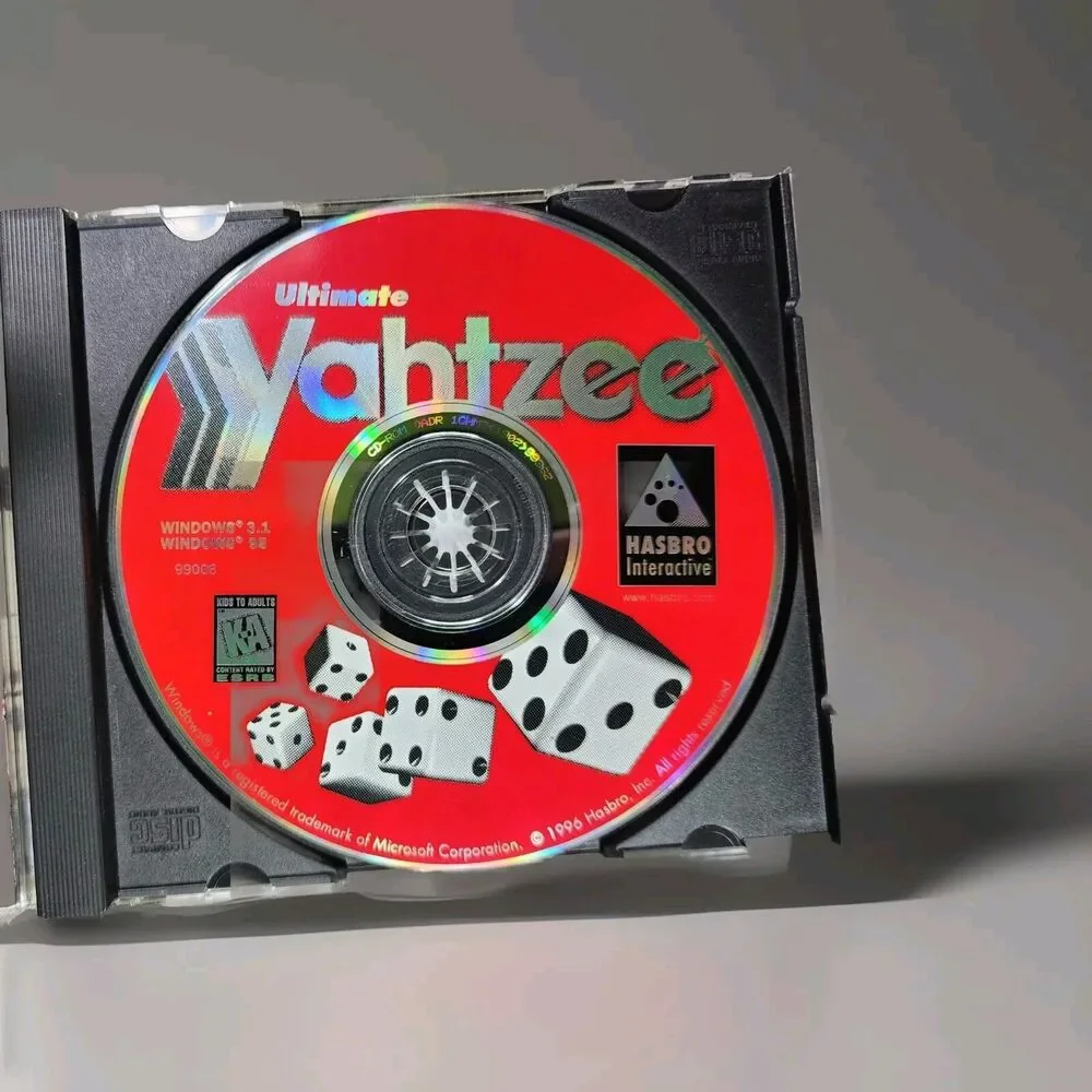 Vintage 1996 Hasbro Yahtzee Interactive PC CD-ROM Game with Manual - 90S